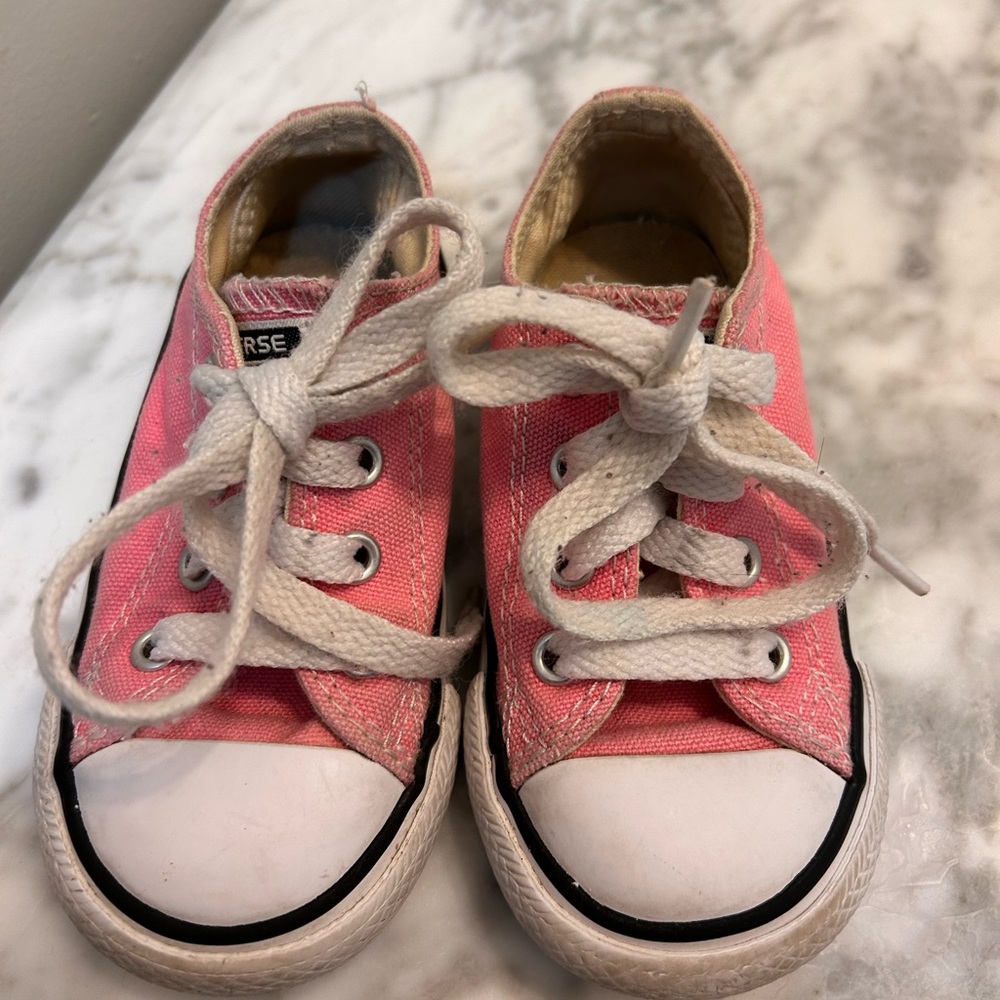 Converse Pink and White Low-Top Sneakers